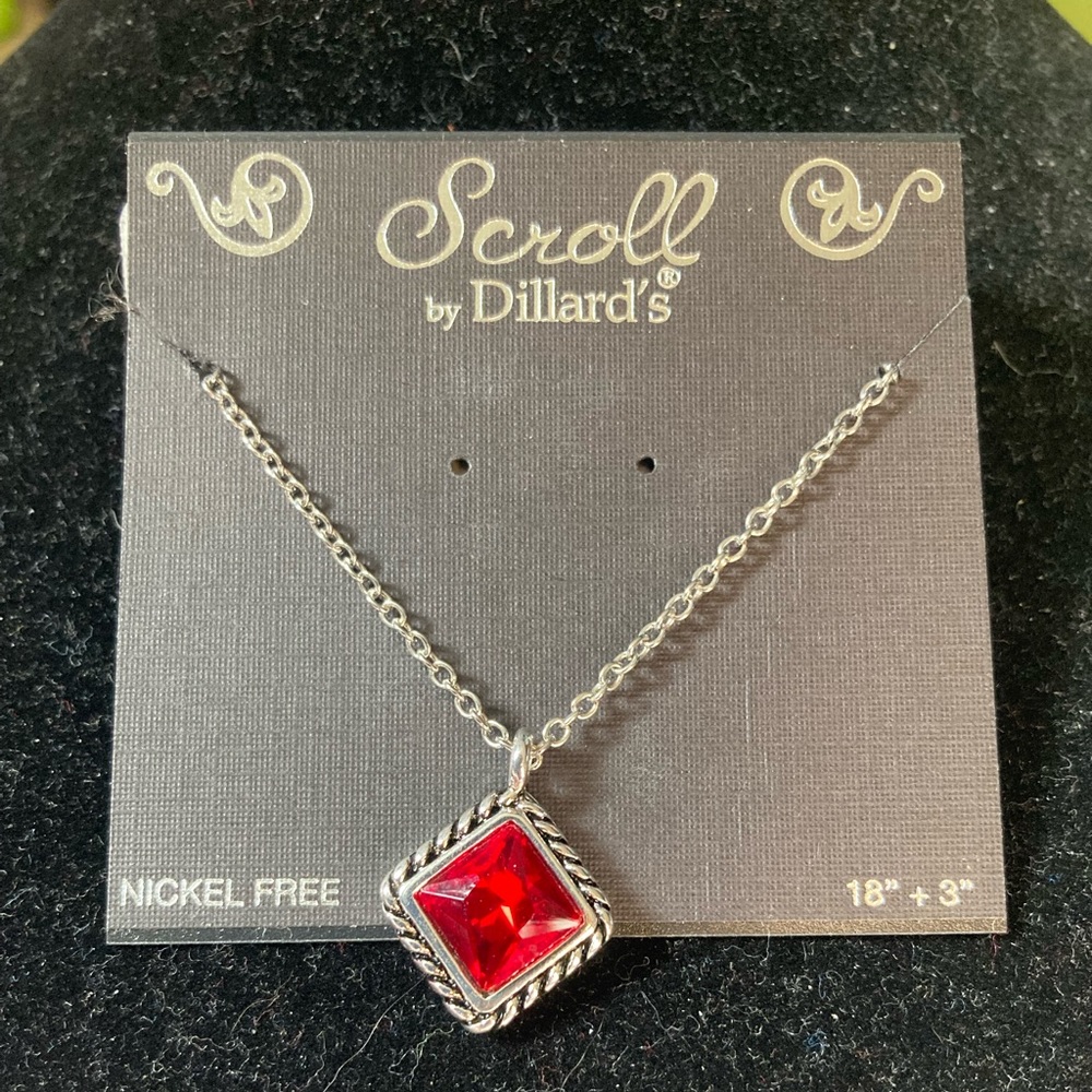 Pretty necklace with red stone from Dillards, nickel free